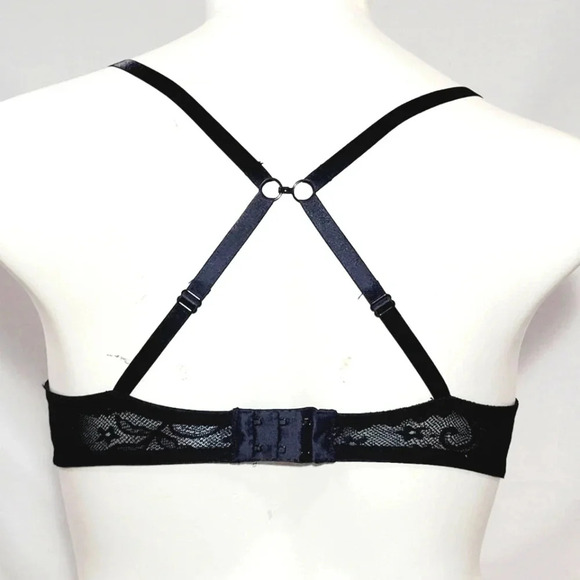 32AA Xhilaration Lace T-Shirt Push-Up Plunge UW Bra Black NWT - Picture 3 of 7